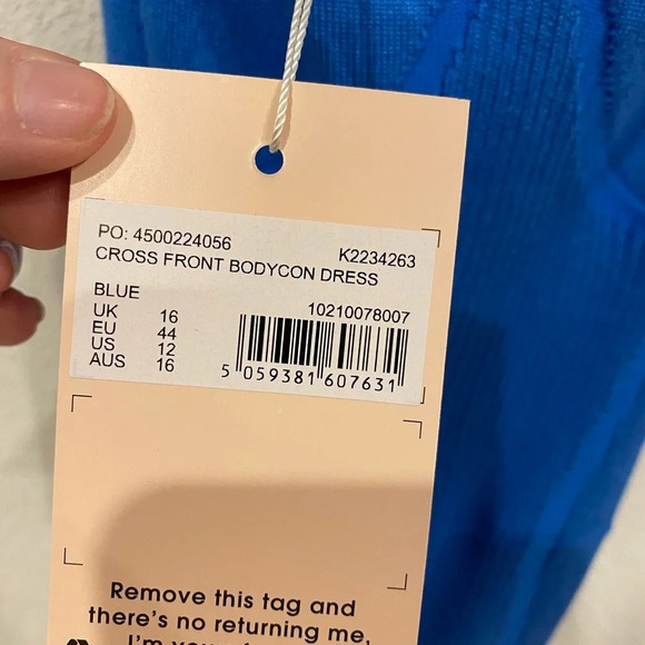 NWT Missguided Cross Front Bodycon Dress Size 12 - Picture 3 of 4